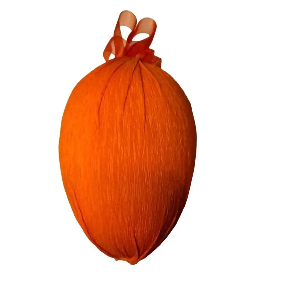 Crepe Paper Easter Egg Ornaments Large Orange Yellow Hanging Party Decoration